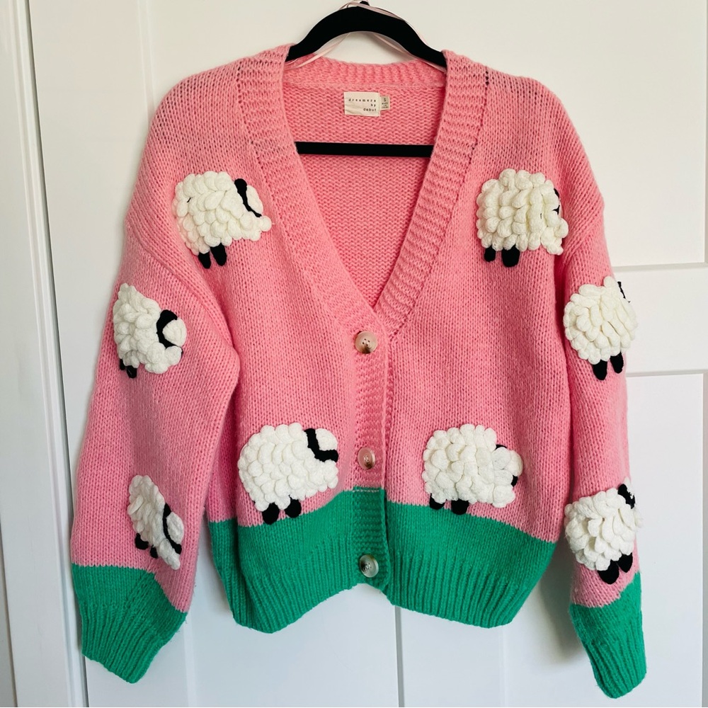 Pink Sheep Pattern Sweater